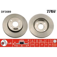 TRW Depomix Ön Fren Aynasi Hali Mazda 323 1.4-1.4i-1.5-1.6-1.6i-1.7d-1.9 16V-1.9I 89-97