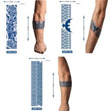 Airbrush Tattoo Kuru Kafa Kartal 3 Adet Birden Yarı Kalıcı Şerit Bant Aylık Geçici Dövmeler