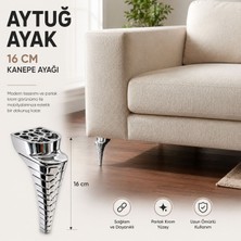 Badem10 Aytuğ Lazio 16 cm Krom Mobilya Ayağı 1 Adet Sert Plastik Kanepe Koltuk Dolap Sehpa Ayağı