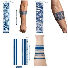 Airbrush Tattoo Kaplan Çizgi 3 Adet Birden Yarı Kalıcı Şerit Bant Aylık Geçici Dövmeler