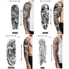 Airbrush Tattoo Kararlı Tarz 4 Adet Birden Tam Kol Kaplama 1 Hafta Kalıcı Geçici Dövme Seti