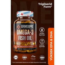 Grimsupps Omega-3 Fish Oil Trigliserid Form – Yüksek Epa & Dha Içeren Balık Yağı Takviyesi 90 Softgel