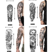 Airbrush Tattoo Ryhani Tarz 4 Adet Birden Tam Kol Kaplama 1 Hafta Kalıcı Geçici Dövme Seti