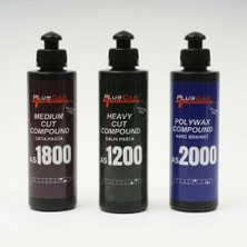 Plus Car Pluscar Üçlü Çizik Giderme Seti: As 1200 Kalın Pasta + As 1800 Orta Pasta + As 2000 Hare Giderici (3X250 Ml)
