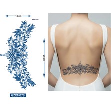 Airbrush Tattoo Büyük Boy 3 Adet Birden Yarı Kalıcı Kanat Bel Sırt Dövmesi Aylık Set 7