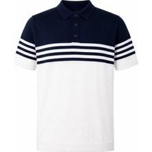 Trender Yarım Fermuarlı Lacivert Erkek Polo Yaka T-Shirt 17406