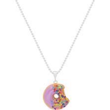 Tres Jolie Lollie Donut Gümüş Kolye - Mor
