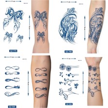 Airbrush Tattoo Yarı Kalıcı 4 Adet Birden Geçici Dövme 18X11 cm Aylık Kalıcı Set 5