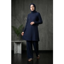 Sefa Merve Fırfır Detaylı Tunik 0507-02 Lacivert