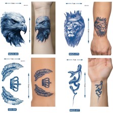 Airbrush Tattoo Küçük Boy 4 Adet Birden Yarı Kalıcı Geçici Dövme 1 Ay Kalıcı Dövmeler SET11