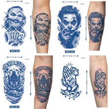 Airbrush Tattoo Yarı Kalıcı 4 Adet Birden Geçici Dövme 18X11 cm Aylık Kalıcı Set 17