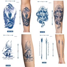Airbrush Tattoo Yarı Kalıcı 4 Adet Birden Geçici Dövme 18X11 cm Aylık Kalıcı Set 43