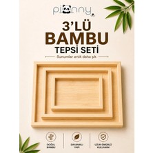 Pionny Bambu 3'lü Sunum Tepsisi