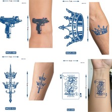 Airbrush Tattoo Küçük Boy 4 Adet Birden Yarı Kalıcı Geçici Dövme 1 Ay Kalıcı Dövmeler SET18