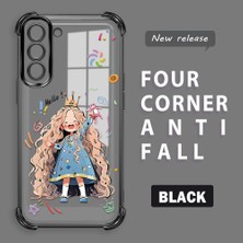 HONTINGA Samsung Galaxy S21 Fe 5g ile Uyumlu Şeffaf Kılıfı Düşüme Önleyici Basitlik Anti Düşme Kamera Korumali Sevimli Kız Desen Yumuşak Silikon Telefon Kılıfı Kadın ve Erkek Için Uygundur K3-0038