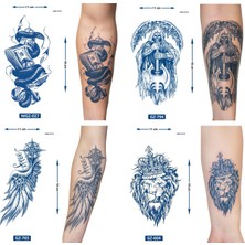 Airbrush Tattoo Yarı Kalıcı 4 Adet Birden Geçici Dövme 18X11 cm Aylık Kalıcı Set 20