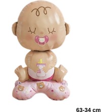 Patladı Gitti Kız Bebek Folyo Balon – Sevimli Emzikli Baby Shower & Cinsiyet Partisi Balonu