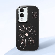 HONTINGA Vivo Y04 ile Uyumlu Kılıfı Kamera Korumalı Düşüme Önleyici Basitlik Siyah Yumuşak Silikon Telefon Kılıfı Fişek Desenli K4-0038