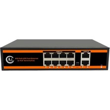 Senka Novacom ND1P802ALF-8*10/100M Bıt Ports 2*10/100M Uplink Port Watchdog Poe Switch