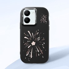 HONTINGA Vivo Y27 ile Uyumlu Kılıfı Kamera Korumalı Düşüme Önleyici Basitlik Siyah Yumuşak Silikon Telefon Kılıfı Fişek Desenli K4-0038