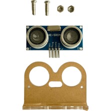 Sensör Modül HC-SR04 Ultrasonik Mesafe Sensörü + Şeffaf Akrilik Tutucu Seti Arduino Uyumlu