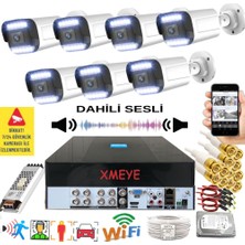 Bises 7 Li Sesli Araç Insan Yüz Tanımalı Hareket Algılayan 5 Mp Lens 12 Warm LED Gece Renkli Kamera Seti 312WS