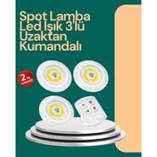 Onba Uzaktan Kumanda Ile Kontrol Edilebilen Yapışkanlı 3 Lü Kablosuz LED Spot Lamba - OB8856-8770