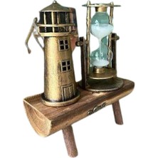 Onba Hediyelik Eşya Retro Ahşap Deniz Feneri Kum Saati Biblo - OB1287-5365