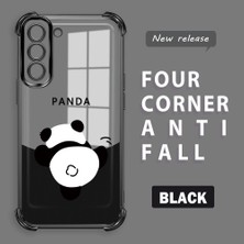 HONTINGA Samsung Galaxy S21 Fe 5g ile Uyumlu Şeffaf Kılıfı Düşüme Önleyici Basitlik Anti Düşme Kamera Korumali Panda Desen Yumuşak Silikon Telefon Kılıfı Kadın ve Erkek Için Uygundur K3-0042