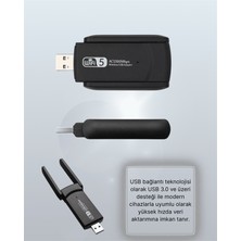 Onba Yüksek Hızlı 1200 Mbps Çift Bant USB Wifi Adaptör – Güçlü Sinyal Geniş Uy - OB5303-9609