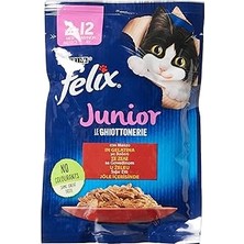 Uravas Store Felix Yavru Sığır Etli Kedi Yaş Mama (26 x 85 Gr)