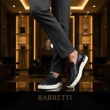 By Barretti Siyah Alkollü Deri Loafer