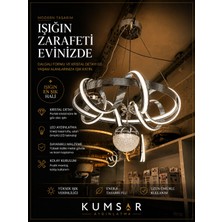 Kumsar Aydınlatma Çizgili Büyükg Güney Şeker Top (Krom) LED Avize