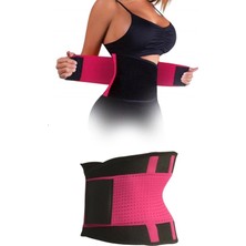 Esranın Dünyası Hot Belt Termal Sauna Kemer Unisex Terletme Korsesi (Pembe-Siyah) ( Lisinya )