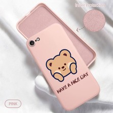 HONTINGA iPhone Se 2020 ile Uyumlu Kılıfı Içi Kadifeli Düşüme Önleyici Basitlik Anti Düşme Kamera Korumali Sevimli Ayı Desen Telefon Kılıfı Kadın ve Erkek Için Uygundur K6-0046
