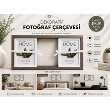 Pionny 3 Fotoğraflı Büyük Boy Sürgülü Dekoratif Ahşap Çerçeve 13X18 cm – Koyu Kahve
