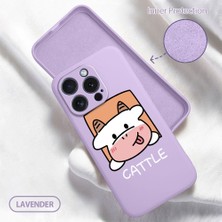 HONTINGA iPhone 15 Pro ile Uyumlu Kılıfı Içi Kadifeli Düşüme Önleyici Basitlik Anti Düşme Kamera Korumali Inek Desen Telefon Kılıfı Kadın ve Erkek Için Uygundur K6-0045