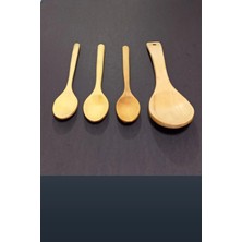 Depo Trend Depotrend 4 Parça Doğal Bambu Mutfak Servis ve Pişirme Seti (Tahta Kaşık)
