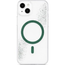 3gen Case iPhone 13-Iphone 14 Uyumlu Glitter Simli Detaylı Kablosuz Şarj Destekli Wireless Sert Şeffaf Kılıf