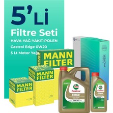 Mann Filter Mann Fiat Egea 1.6 Dizel Filtre Bakım Seti Castrol Motor Yağlı (2015-2023) 5 Li