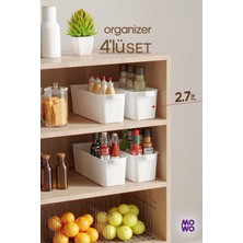 Mowo Home 4 Adet Slim Mutfak Düzenleyici, Buzdolabı Düzenleyici, Banyo Düzenleyici, Organizer, Saklama Kabı