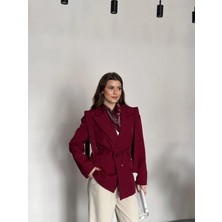 Vess Moda Ip Bağlamalı Omuz Kuşak Tasarımlı Blazer Ceket