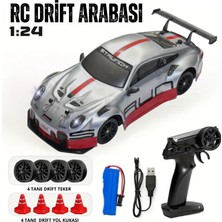 Giffy 15 Km Hız Yapan Oyuncak 4x4 Uzaktan Kumandalı Rc Drift Arabası, Şarjlı, Işıklı, Full Fonksiyon,drift Atabilen, Kuka Mavi ve Gri Renk  911 Series