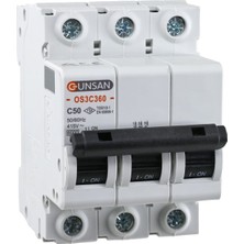 Günsan Elektrik Günsan 3X50A C Serisi 6ka Otomatik Sigorta OS3C360 3C50