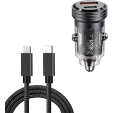 Esranın Dünyası 45W Pd/qc Mini Araç Şarj Cihazı ve 1 Metre Hızlı Şarj Kablosu