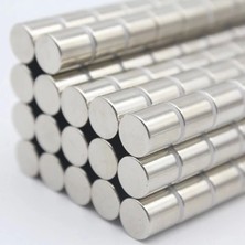 Esranın Dünyası 100 Adet 4x4 mm Yuvarlak Neodyum Mıknatıs N35 Güçlü Magnet Nikel Kaplama ( Lisinya )