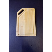 Tercan Ergonomik Saplı ve Kanallı Bambu Sunum & Doğrama Tahtası Mini Boy 22X14 cm