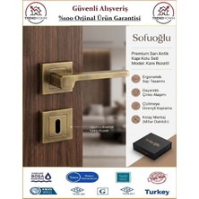 Sofuoğlu Anka Rozetli Kapı Kolu - Antik Sarı - Orjinal Ürün - ODA