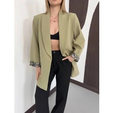 Vess Moda Desenli Astarlı Şal Yaka Blazer Ceket