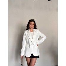 Vess Moda Kemer Tasarımlı Düğme Detaylı Blazer Ceket